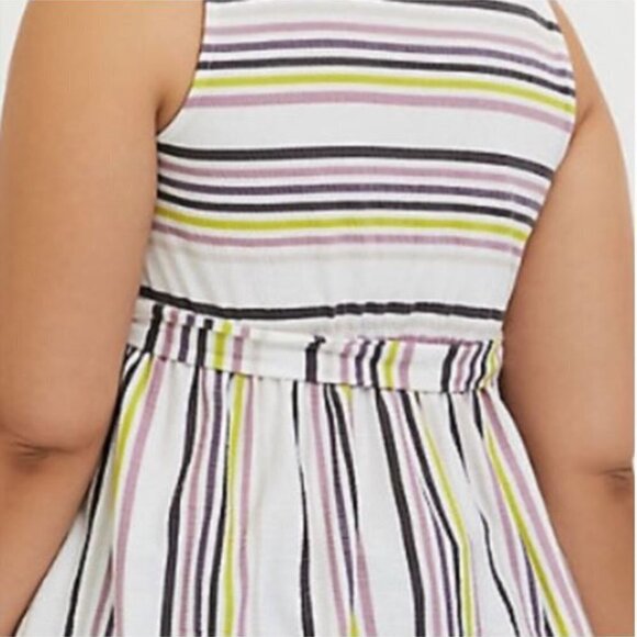 Torrid Plus Size Striped Sleeveless Babydoll Blouse Size 1X (14/16) - Picture 6 of 13